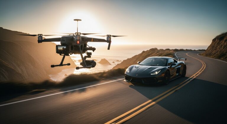 dron jako narzedzie do filmowania pojazdow